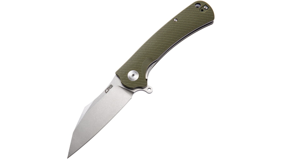CJRB Talla Linerlock Green Folding Knife, 3.5 stonewash finish D2 tool steel blade, Green textured G10 handle, J1901-GNC