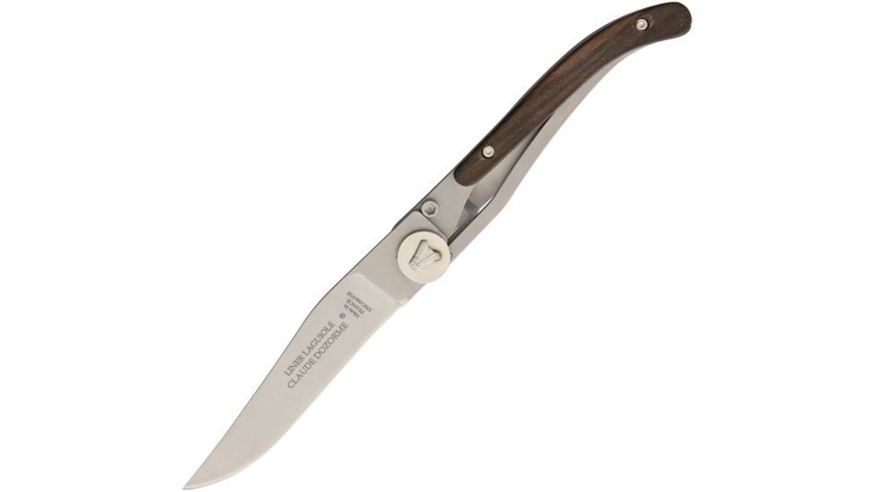 Claude Dozorme Laguiole Linerlock Rosewood Folding Knife,3in,Standard Edge,Rosewood Handle Handle CLD16014255