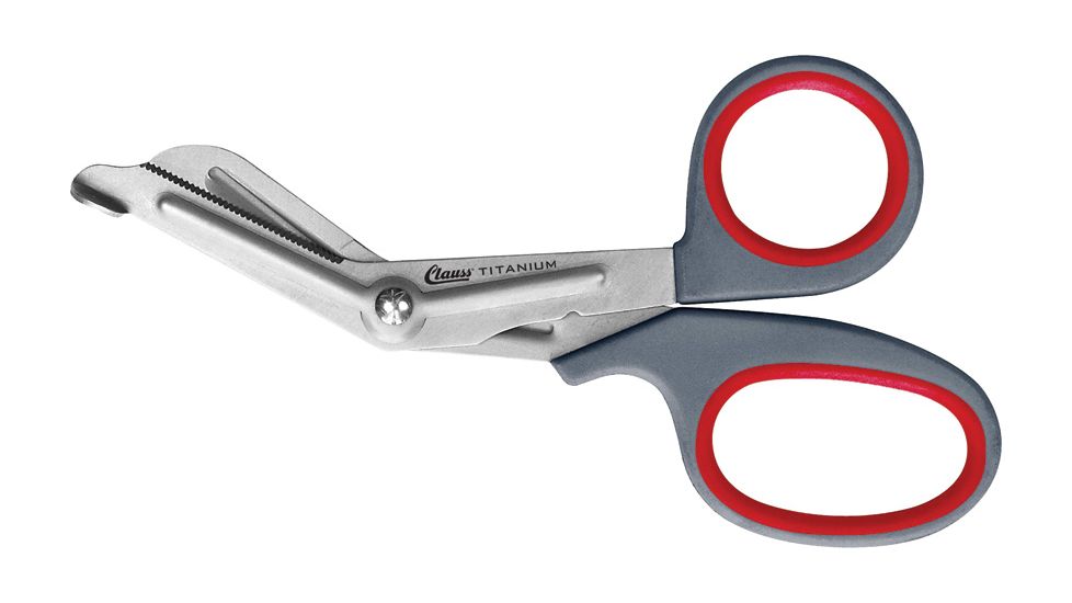 Clauss Professional Snips,Serrated, Gray/Red Nylon Handle CL18053
