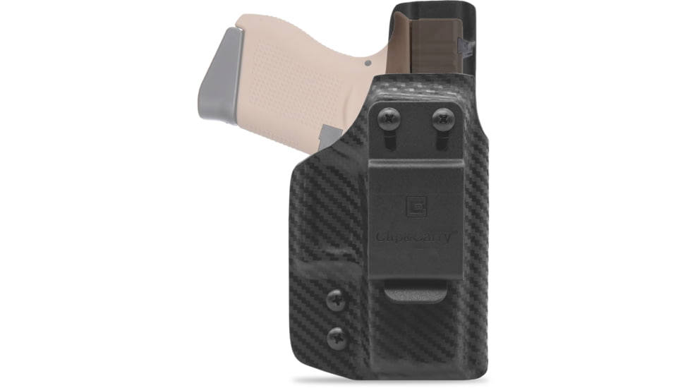 Clip &amp; Carry IWB Kydex Holster for the Glock 43, 43X, Carbon Fiber Black, Left-Handed, G43-CF-BLK-L