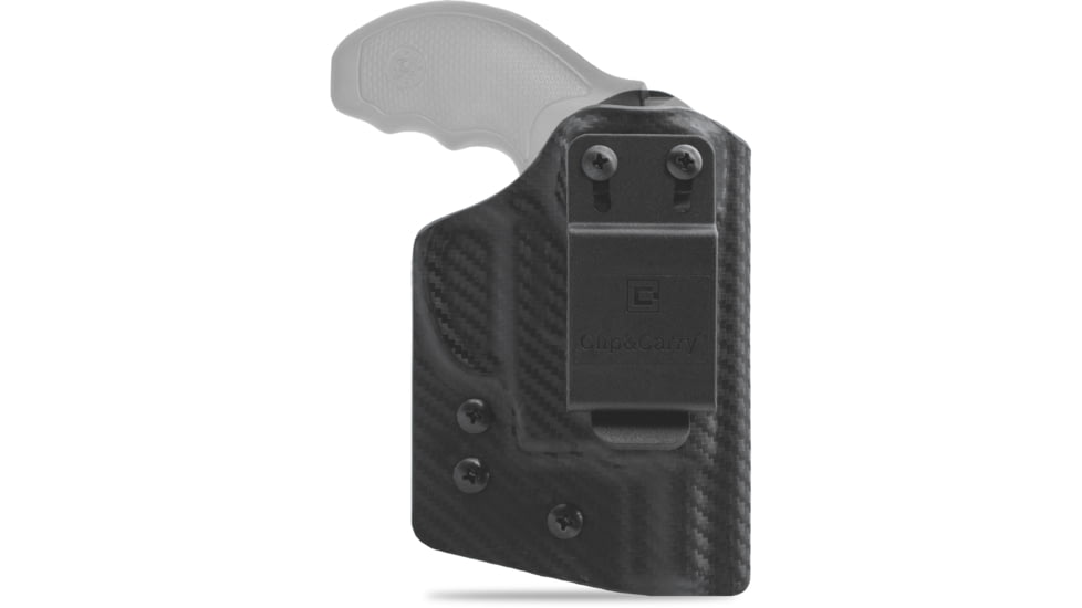 Clip & Carry IWB Kydex Holster for the Smith & Wesson J Frame 442/642/437/637/640/340 2in, Carbon Fiber Black, Right-Handed, SWJ2-CF-BLK-R, EDEMO1