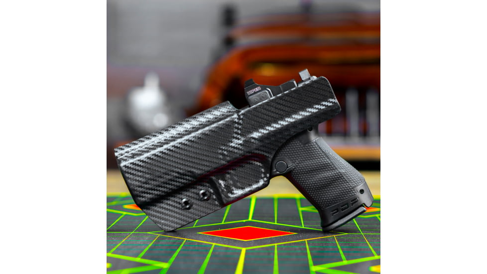 Clip &amp; Carry IWB Kydex Holster for the Walther PDP Compact &amp; Full Size 4in, Carbon Fiber Black, Right-Handed, WPDP-4-CF-BLK-R