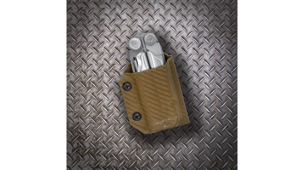 Clip &amp; Carry Kydex Sheath for the Leatherman Wave / Wave+, Carbon Fiber Brown, LWAVE-CF-BRN