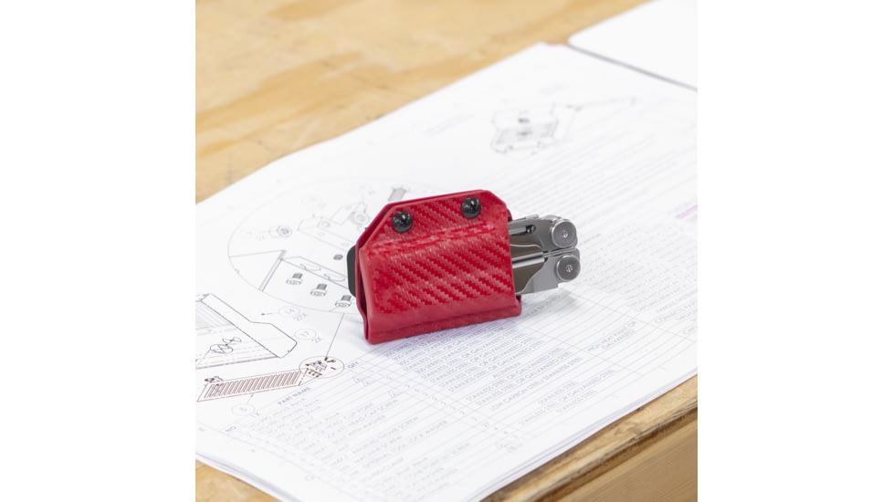 Clip &amp; Carry Kydex Sheath for the Leatherman Wave / Wave+, Carbon Fiber Red, LWAVE-CF-RED