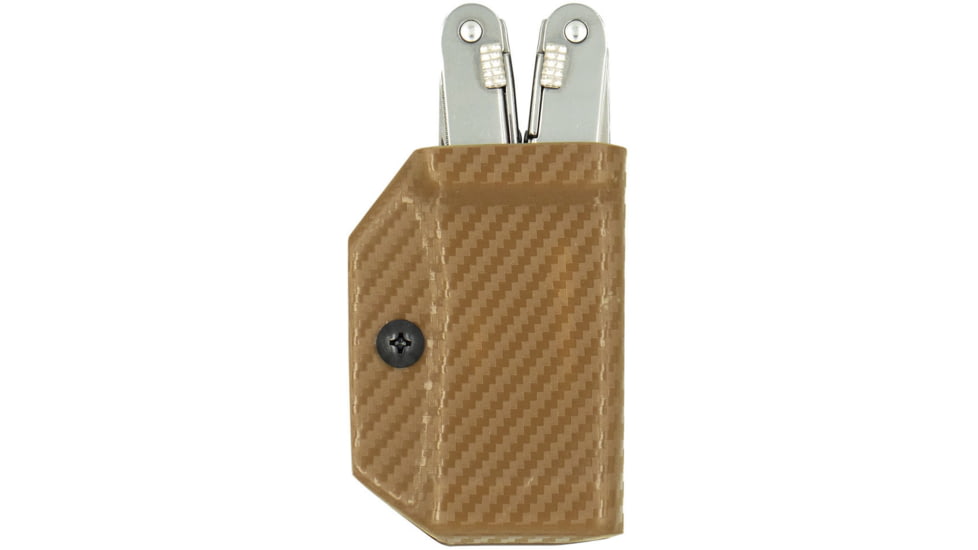 Clip &amp; Carry Kydex Sheath for the Victorinox SPIRIT, Carbon Fiber Brown, VSPIRIT-CF-BRN