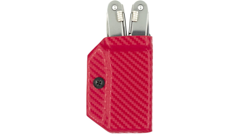 Clip &amp; Carry Kydex Sheath for the Victorinox SPIRIT, Carbon Fiber Red, VSPIRIT-CF-RED