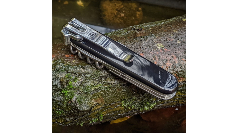 Clip &amp; Carry SwissQlip - Deep Carry Pocket Clip for 91mm Victorinox Swiss Army Knife Models, Chrome, SQLIP91-CHR