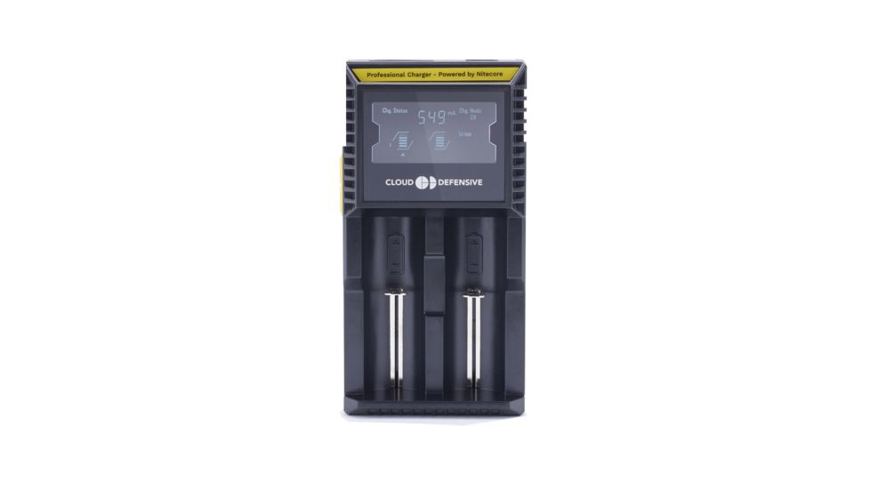 Cloud Defensive CD Two Cell 18650 Charger, Black, 2-Cell D2 Battery Charger