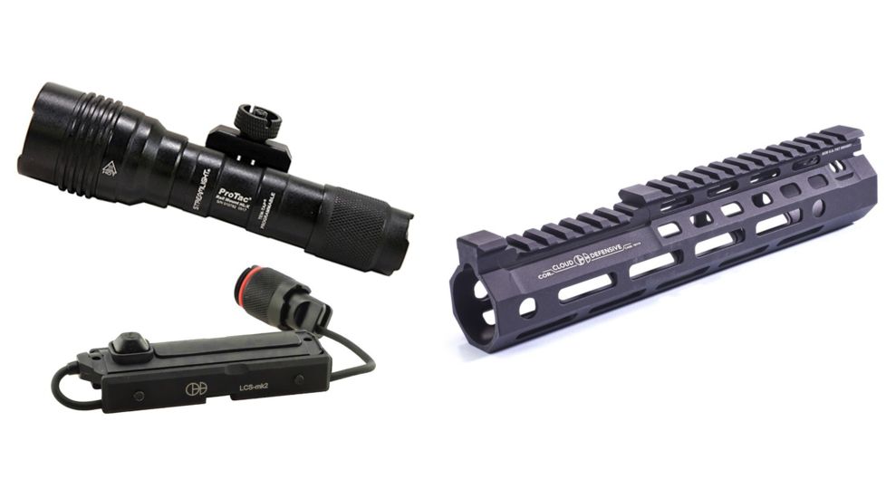 Cloud Defensive Light Control System w/Streamlight ProTac Rail Mount HLX, 1000 Lumen, LCS Series w/Optimized Rail System, Black