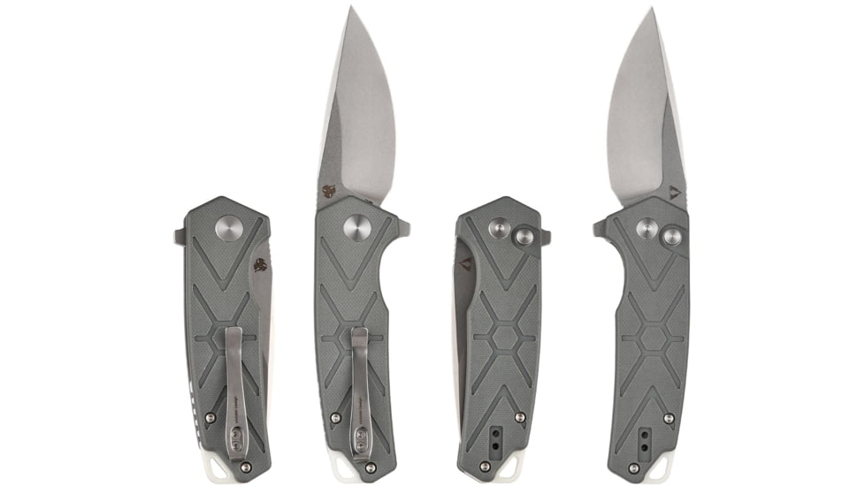 CMB Made Knives Button Lock Gray G10