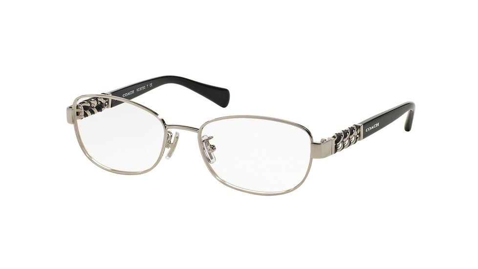 Coach HC5072Q Single Vision Prescription Eyeglasses 9015-53 - Silver / Black Frame