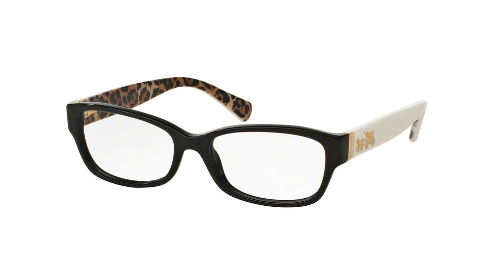 Coach HC6078 Bifocal Prescription Eyeglasses 5336-52 - Black/Ivory Wild Beast Frame