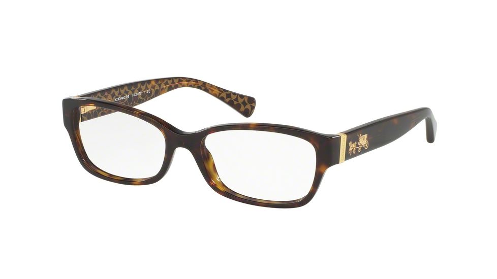 Coach HC6078 Bifocal Prescription Eyeglasses 5394-52 - Dark Tort/Dark Tort Gold Sig C Frame