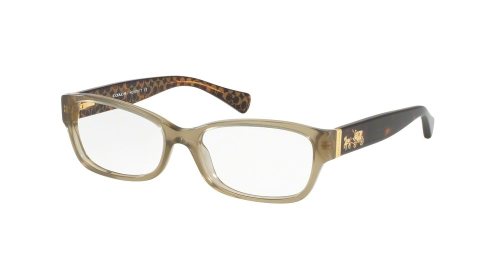 Coach HC6078 Bifocal Prescription Eyeglasses 5395-52 - Olive/Dark Tort Gold Sig C Frame