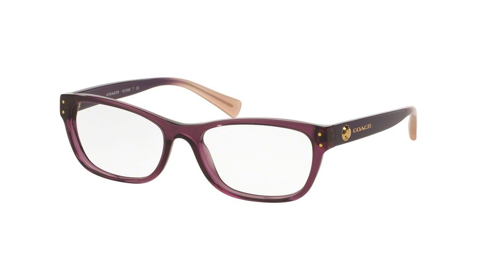 Coach HC6082F Single Vision Prescription Eyeglasses 5351-53 - Crystal Plum/Crustal Plum Blush Gradient Frame