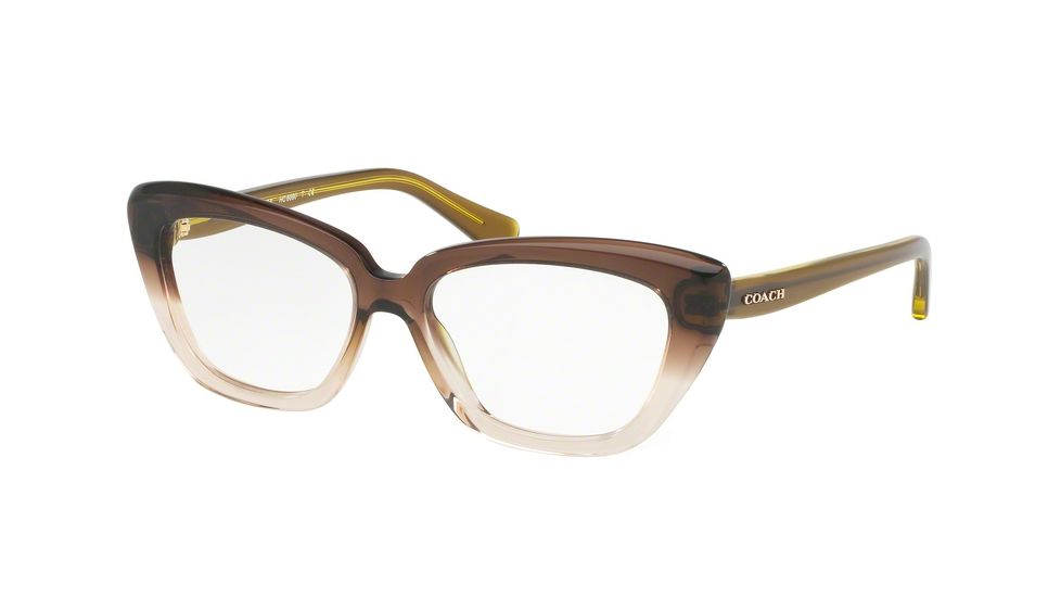 Coach HC6090 Single Vision Prescription Eyeglasses 5400-52 - Olive Brown Gradient/Olive Frame