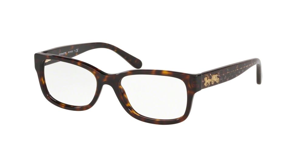 Coach HC6133 Prescription Eyeglasses, 51mm, Dark Tortoise, HC6133-5120-51-SV