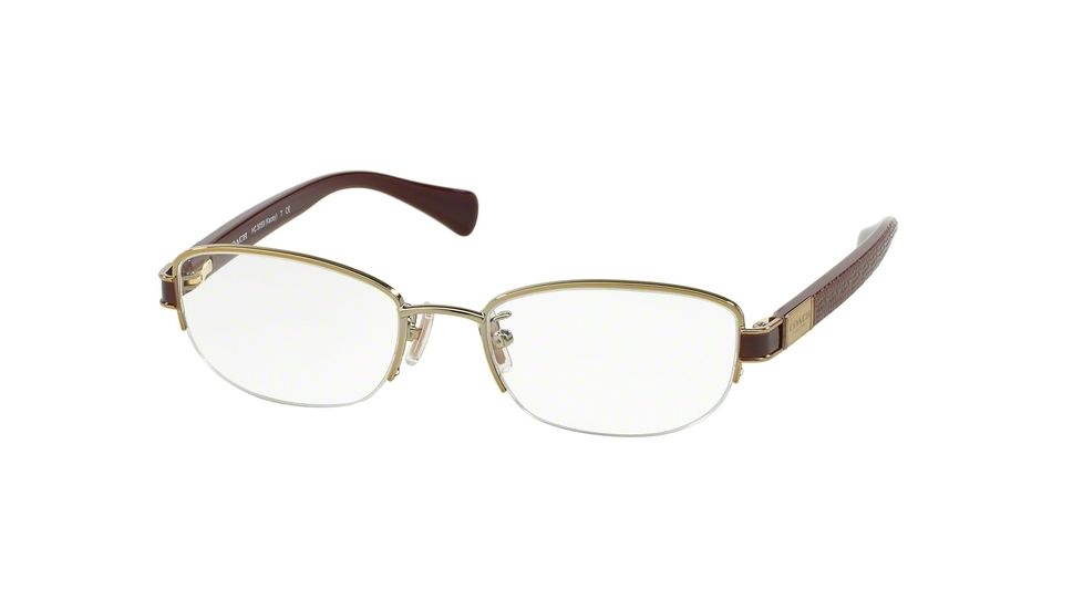 Coach KACEY HC5059 Progressive Prescription Eyeglasses 9196-52 - Gold/Garnet Frame