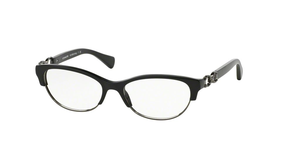 Coach KITTY HC5063 Progressive Prescription Eyeglasses 5269-51 - Black Dark Silver Frame