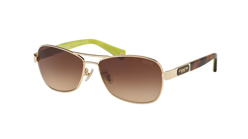 Coach L038 CAROLINE HC7012 Single Vision Prescription Sunglasses HC7012-910013-56 - Lens Diameter 56 mm, Frame Color Gold/Tortoise