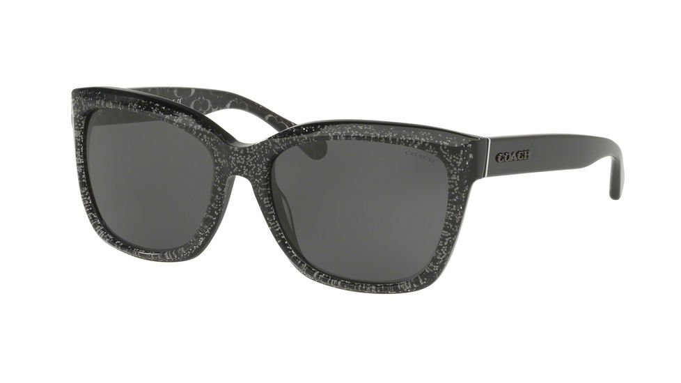 Coach L1007 HC8230F Single Vision Prescription Sunglasses HC8230F-550587-57 - Lens Diameter 57 mm, Frame Color Black Chunky Glitter
