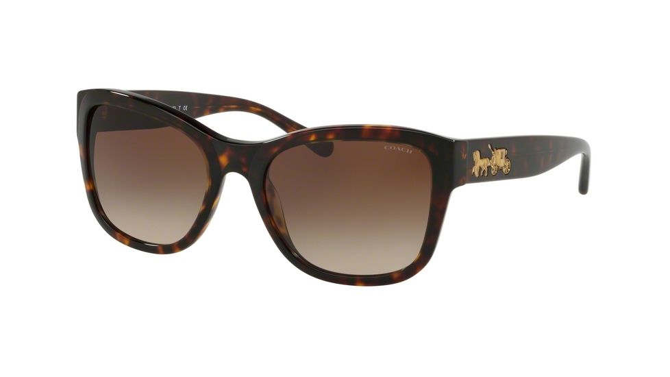 Coach L1045 HC8243 Progressive Prescription Sunglasses, 55mm, Dark Tortoise, HC8243-541713-55-PRO