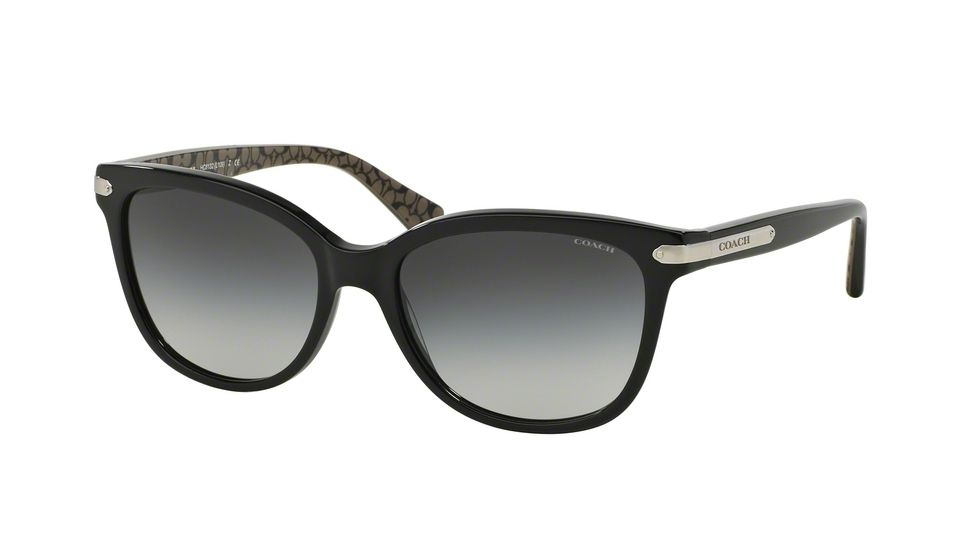 Coach L109 HC8132 Progressive Prescription Sunglasses HC8132-526111-57 - Lens Diameter 57 mm, Frame Color Black/Black Military Sig C