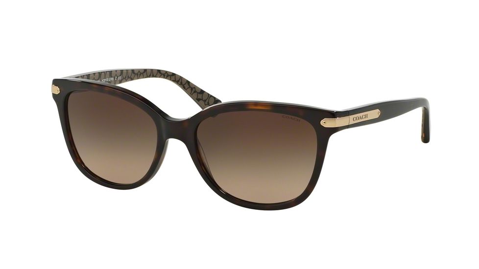 Coach L109 HC8132 Progressive Prescription Sunglasses HC8132-529113-57 - Lens Diameter 57 mm, Frame Color Dk Tort/Dk Tort Military Sig C