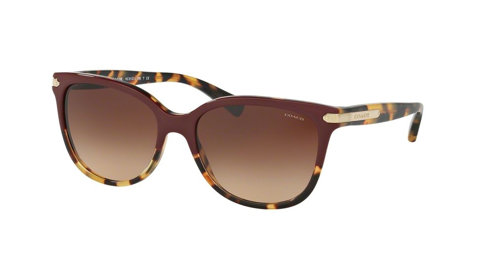 Coach L109 HC8132 Progressive Prescription Sunglasses HC8132-543713-57 - Lens Diameter 57 mm, Frame Color Burgundy Tortoise/Tortoise