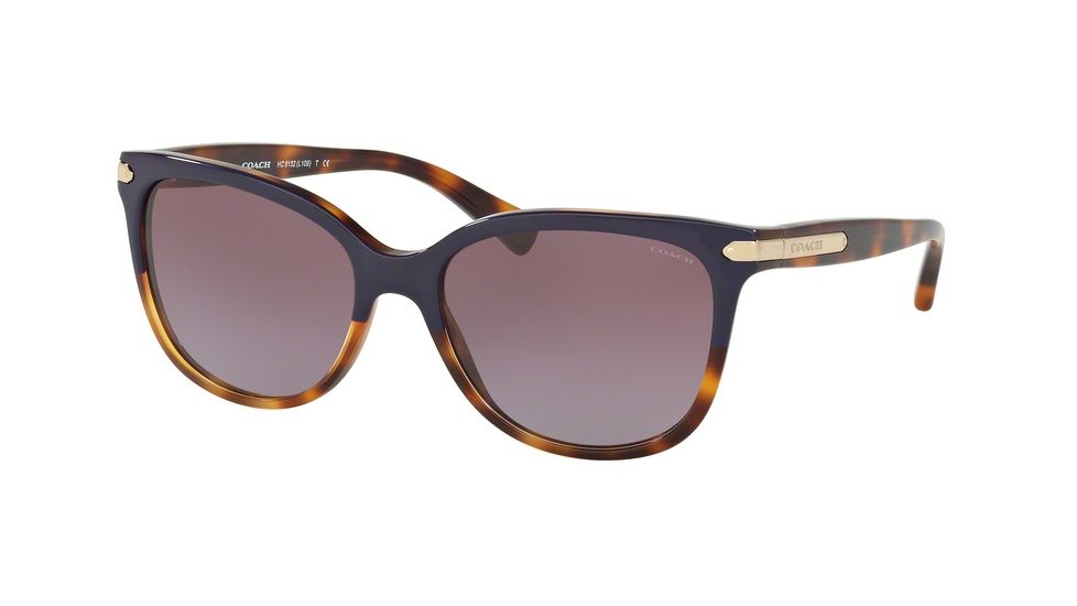 Coach L109 HC8132 Progressive Prescription Sunglasses HC8132-54398H-57 - Lens Diameter 57 mm, Frame Color Purple Tortoise/Tortoise