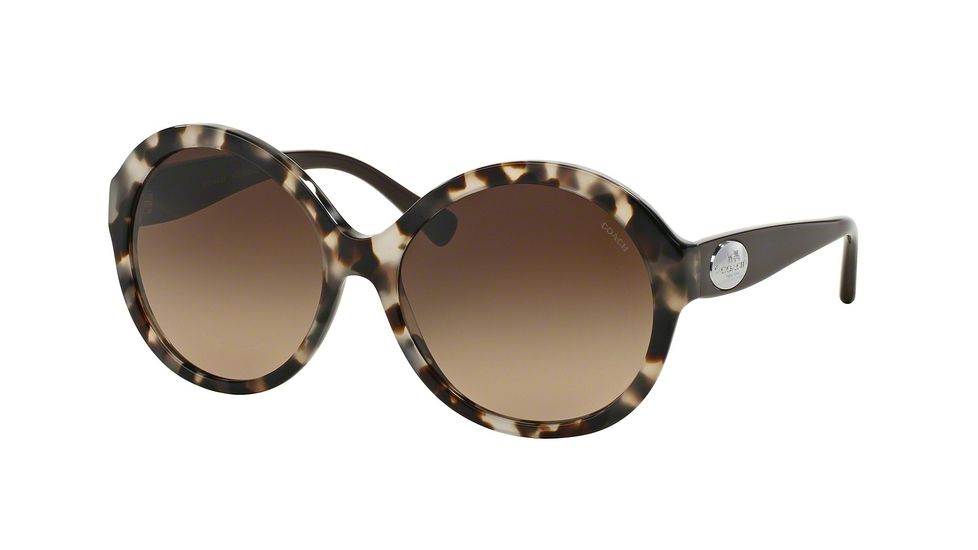 Coach L132 HC8149 Sunglasses 532513-58 - Snow Leopard Tortoise/Dk Brown Frame, Dark Brown Gradient Lenses
