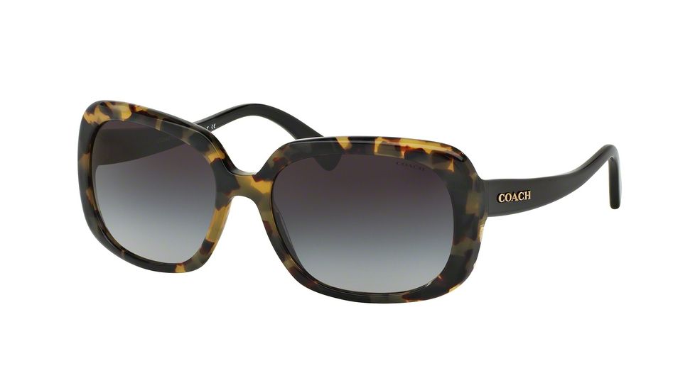 Coach L1592 HC8178F Progressive Prescription Sunglasses HC8178F-532411-57 - Lens Diameter 57 mm, Frame Color Dark Vintage Tortoise/ Black