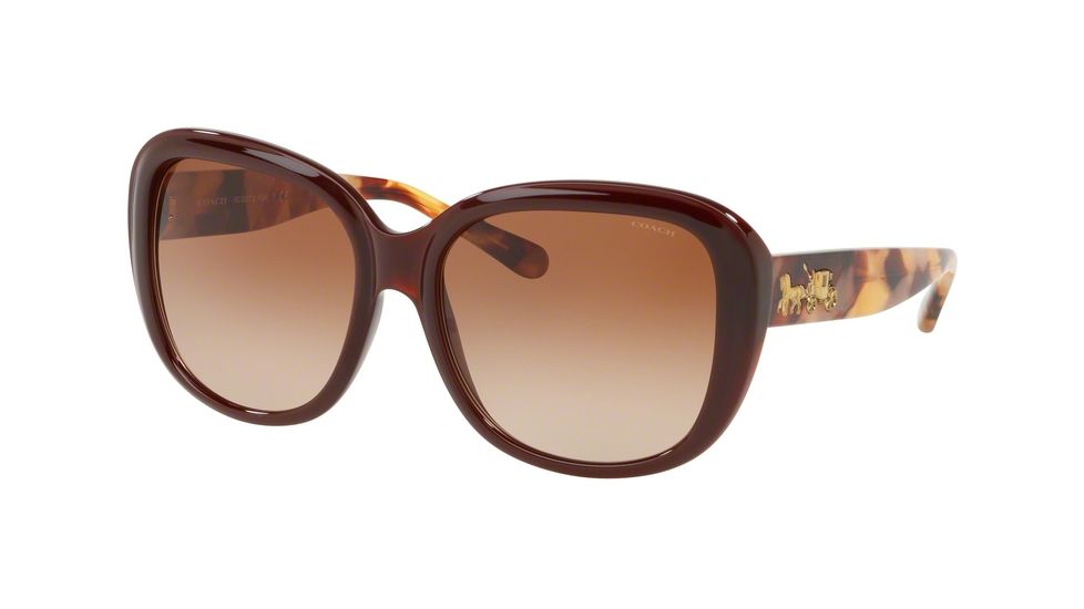 Coach L1634 HC8207 Progressive Prescription Sunglasses, 57mm, Dark Honey Solid, HC8207-553113-57-PRO