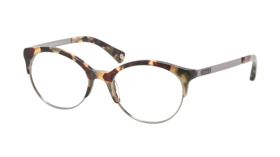 Coach LOURDES HC5034 Single Vision Prescription Eyeglasses 9129-51 - Dark Vintage Tortoise Frame