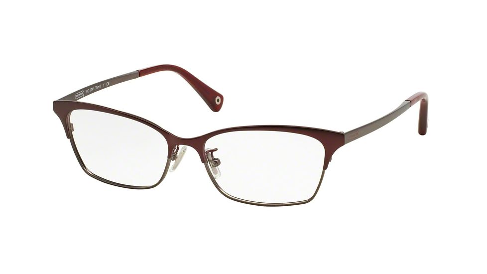 Coach TERRI HC5041 Single Vision Prescription Eyeglasses 9141-51 - Satin Burgundy/Satin Dark Silver Frame