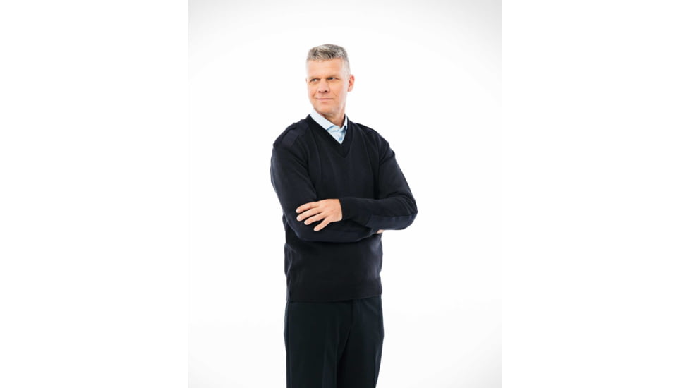V-Neck Military with Velcro Epaulets, Poly-Cotton Shoulder and Elbow Patches