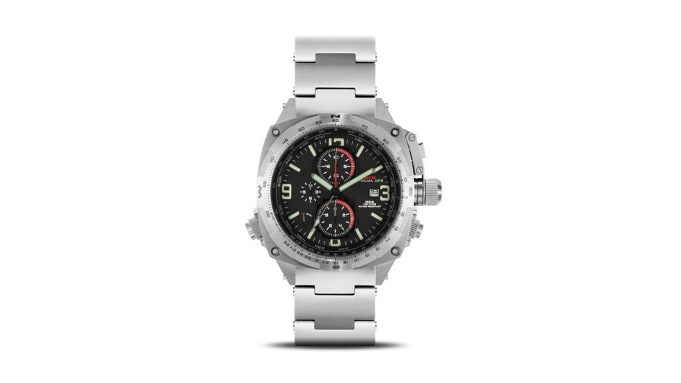 Cobra 44mm Silver Titanium Case, Black Dial, Titanium Band