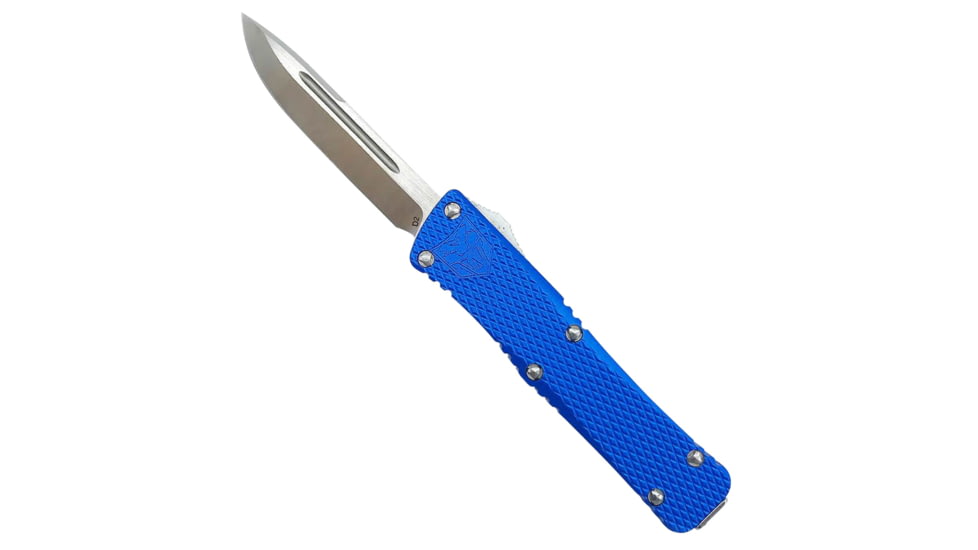 Cobra Tec Knives MKBLUMDNS Mini Mamba Knurled D2 2.25 D2 Steel Drop Point Alumi