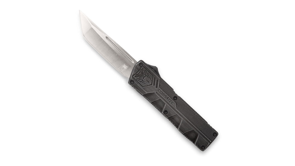 CobraTec Knives Lightweight OTF Knife, 3.25in, D2 Steel, Tanto Non-Serrated, Stonewash Handle, SWCTLWTNS