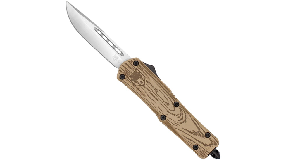Cobratec Knives Cobratec Medium Fs3 Otf 3 D2 Wood Grain Cerakote Drop Point