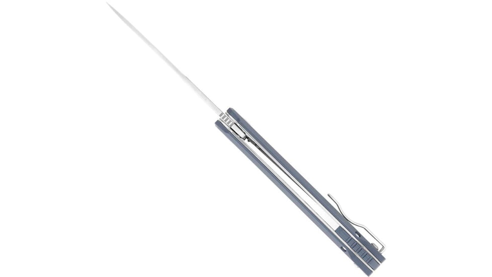 CobraTec Knives Monarch Folding Knife, 3.5in, Drop Point Satin D2 Blade, Grey G-10 Handle, CTMONGRY