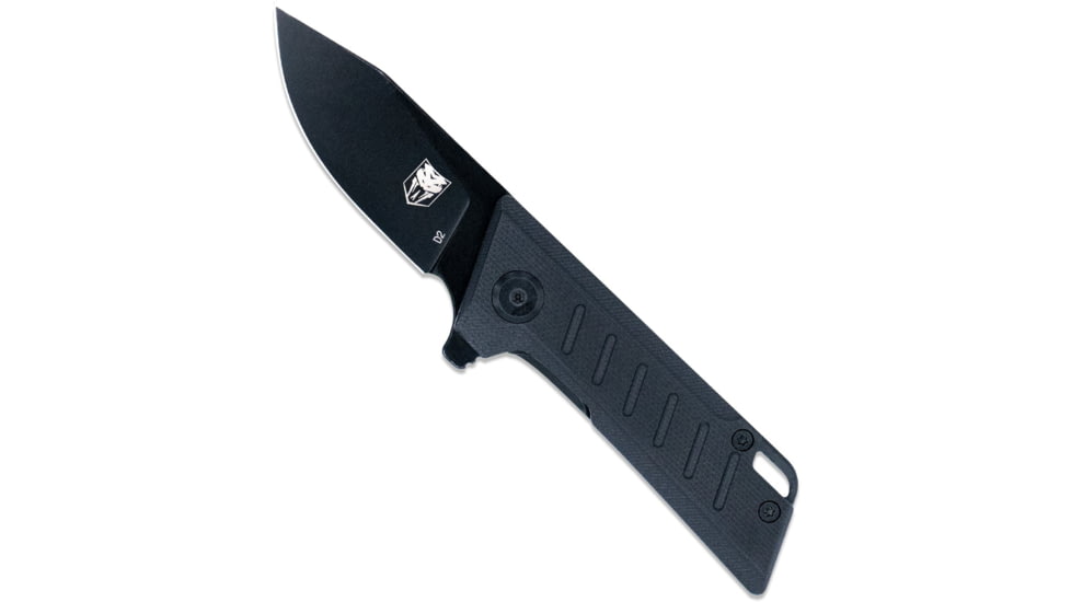 Cobratec Knives Small Riptide Folding Knife, 2in, D2 Steel Blade, Drop Point Blade, Black Finish, Black Handle, SCTRTDD2BLK