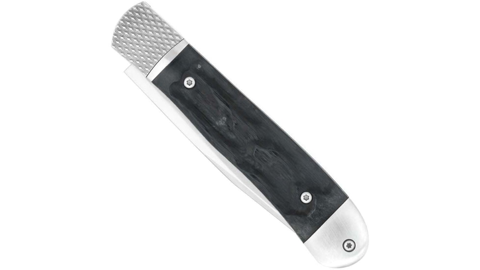 CobraTec Knives Trapper Hidden Release Folding Knive, 3.125in, Satin D2, Black Handle, CTTHRBLK