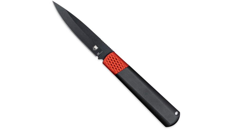 CobraTec Knives Gideon Automatic Folding Knife, 3in, Carbon Steel, Aluminum Black/Red Handle, CTGHRBRB