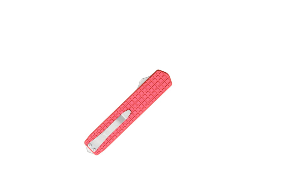 CobraTec Knives Large Warrior OTF Knife, 3.25in, M390 Drop Non-Serrated Blade, Red, CTWRDM390DNS