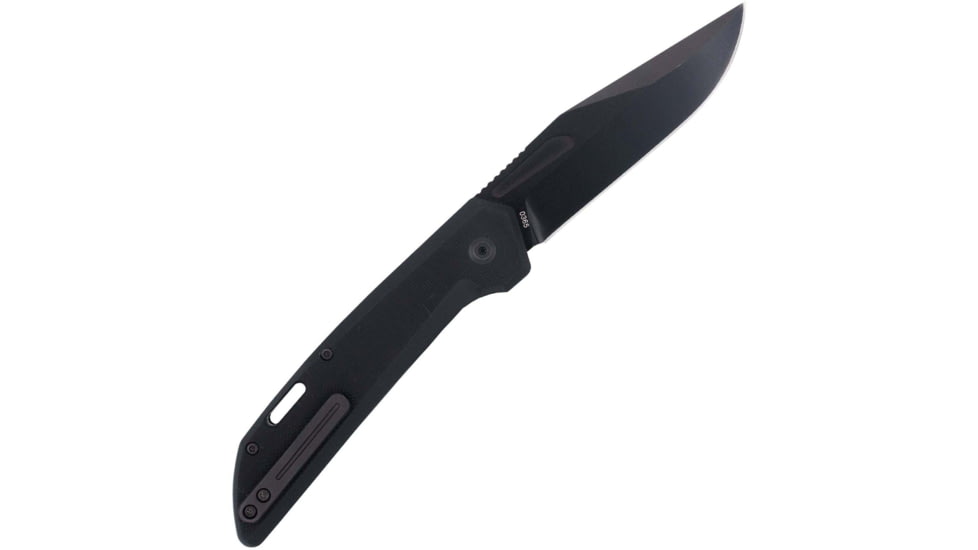 CobraTec Knives Naja Automatic Folding Knife, 3.5 in, Black Powder Coated D2 Steel, Plain Drop Point Blade, G-10 Scales, Black Handle, CTNAJBLK