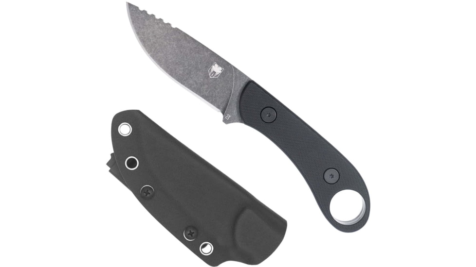 CobraTec Knives Skinner Gen II 3.50 Folding Plain Stonewashed D2 Steel Blade, 4.31 Black w/Finger Ring G10 Scales Handle, SD2DNSBLKGEN2