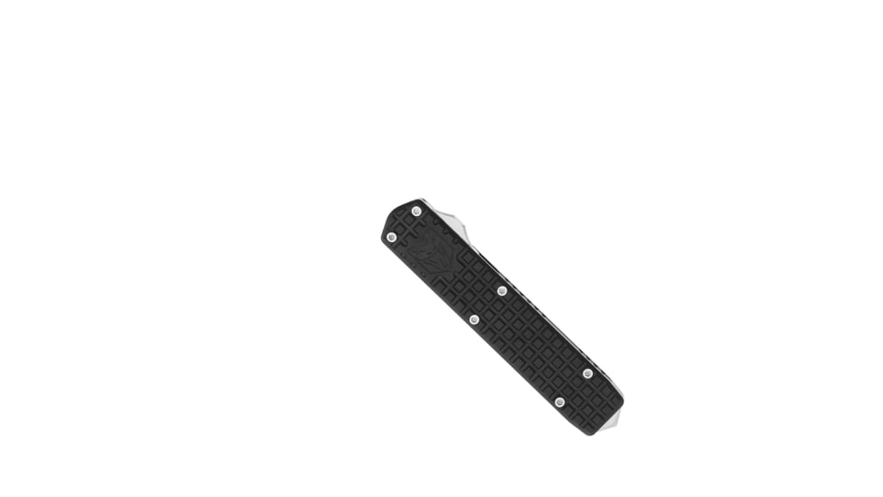 CobraTec Knives Small Warrior OTF Knife, 2.25in, M390 Drop Non-Serrated Blade, Black Handle, SCTWBLKM390DNS