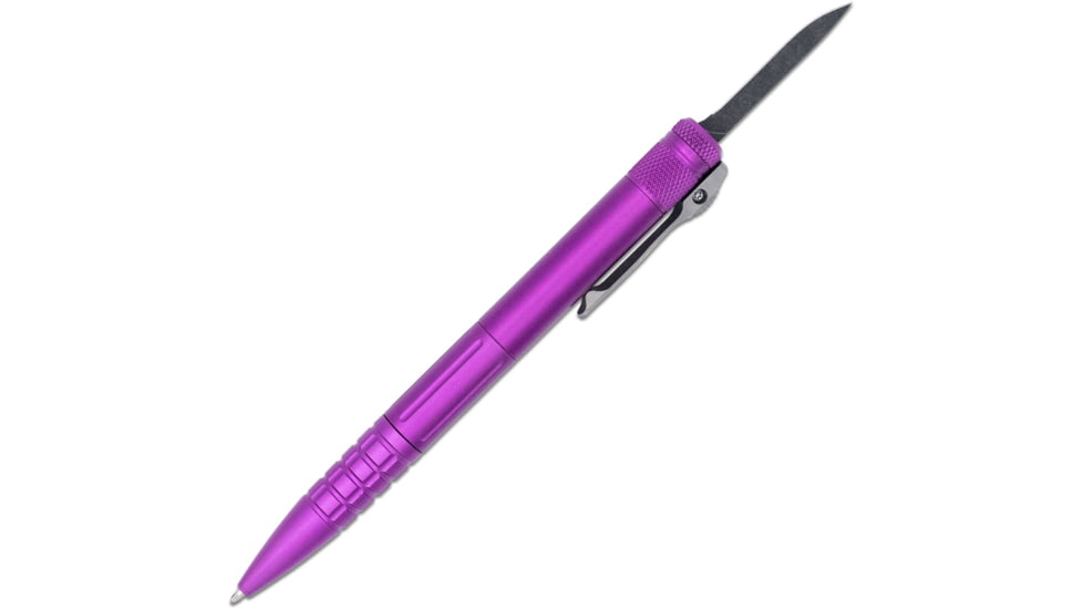 CobraTec Knives CNC Gen II OTF Pen Knife, 1.75in, D2 Stonewash Blade, Purple Handle, CNCOTFPPURGEN2