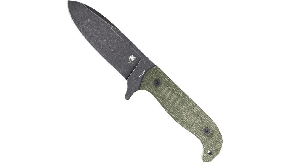 CobraTec Knives PSK Fixed Blade Knife, 4.5 in, 14C28N Black Stonewasheded Blade, Spear Point Blade, Micarta, OD Green Dark Stonewashed Handle, CTPSKODGMCADSW, 1410079